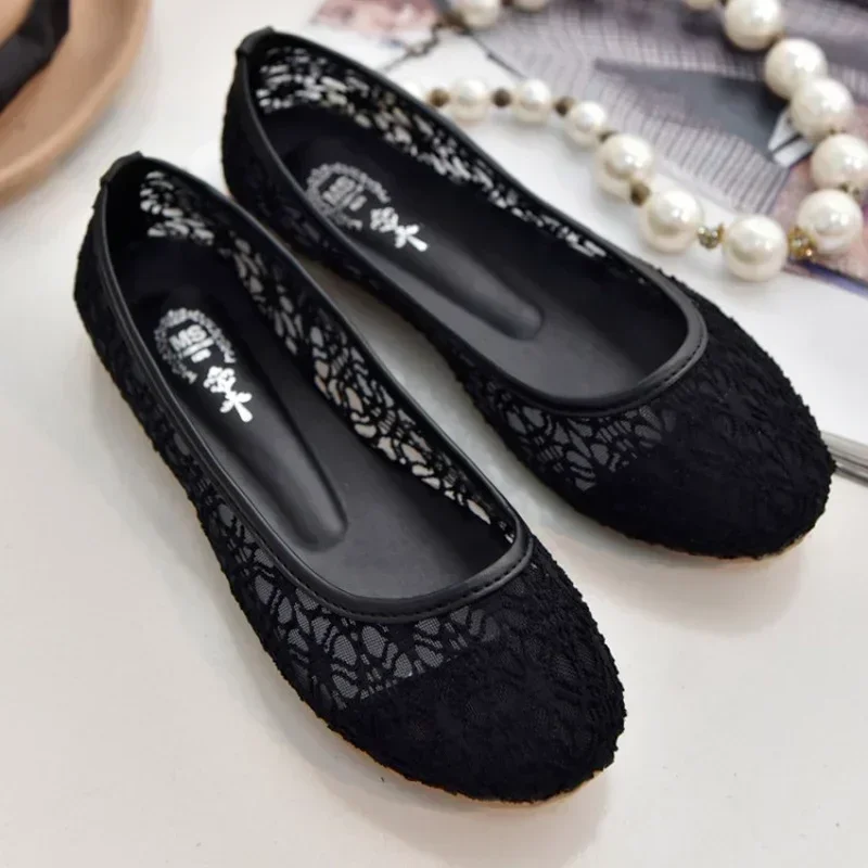 2024 New Women Flats Shoes Ballet Flats Fashion Bow-Knot Women Shoes Slip On Cut Outs Flat Sweet Hollow Summer Female Shoes 4