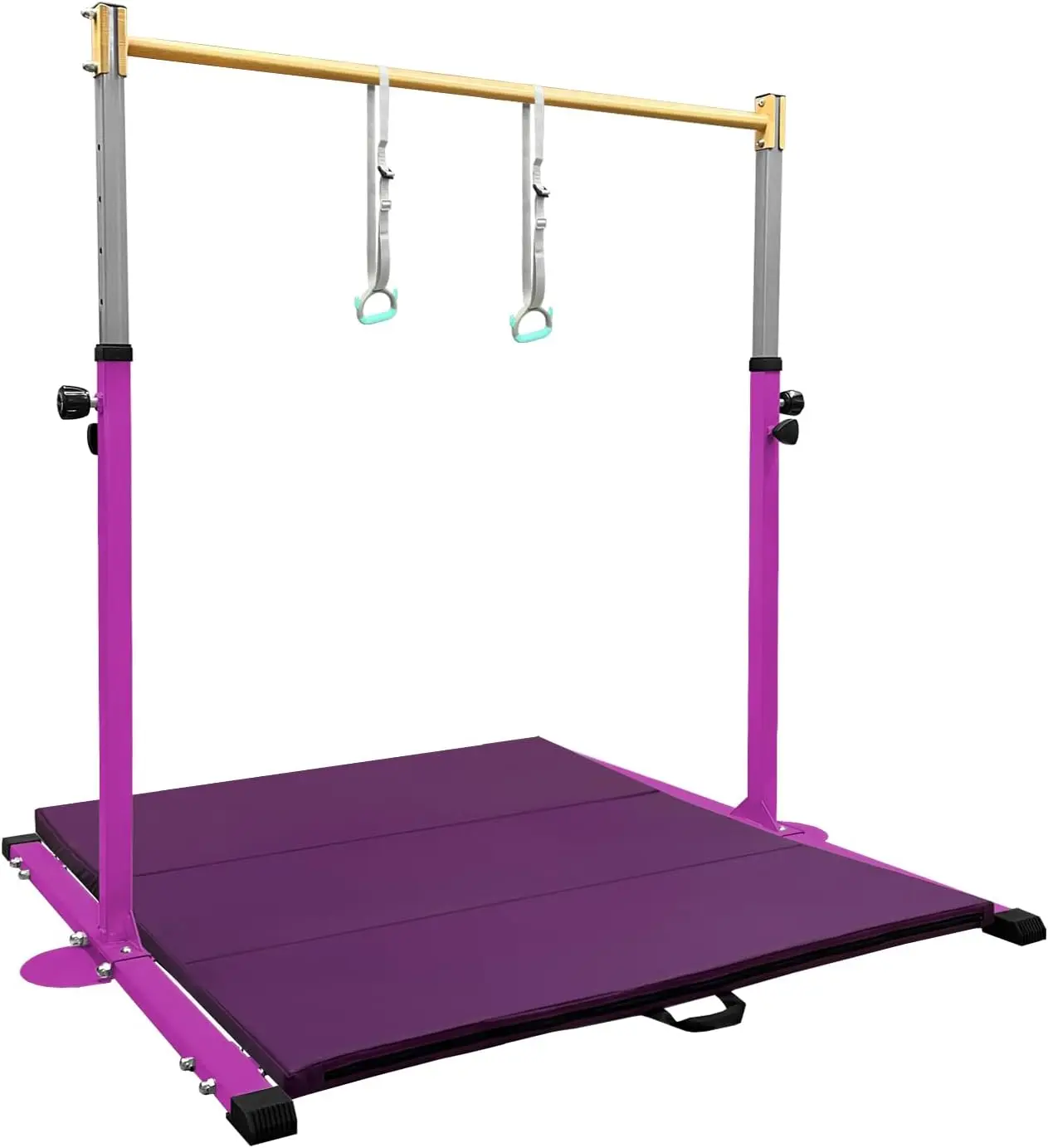 Gymnastic Kip Bar,Horizontal Bar for Kids Girls Junior,3' to 5' Adjustable Height,Home Gym Equipment,Ideal for Indoor and