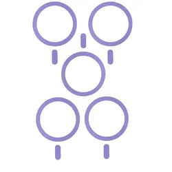 Magnetic Metal Plate Ring for Wireless Charging and Car Phone Mounts (5PC Purple)