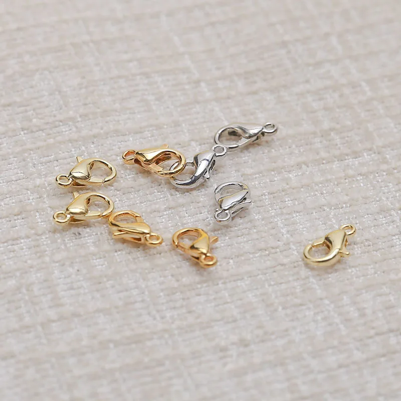 

50pcs Diy Jewelry Accessories Gold Color Electroplated Lobster Clasp Bracelet Connection Spring Clasp Handmade Material