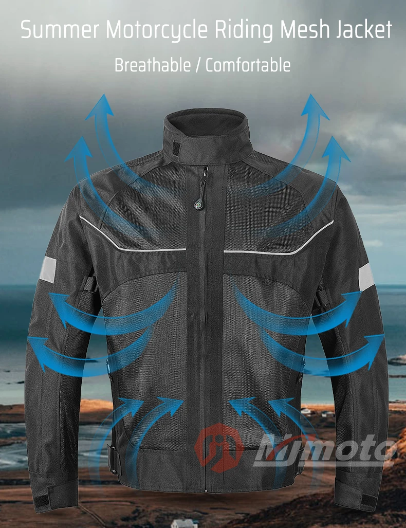 Motorcycle Jacket Men Motocross Motorbike Racing Summer Breathable Reflective Protective Gear motorcycle clothing