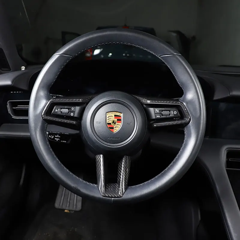Für Porsche 911 2019-2023 Real Carbon Fiber Auto Lenkrad Rahmen abdeckung  Trim aufkleber Auto Zubehör