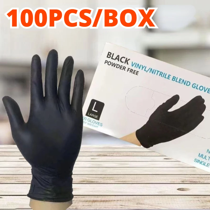 Nitrile gloves 100PCS thickened for household cleaning dishwashing garden hair dyeing tattoos