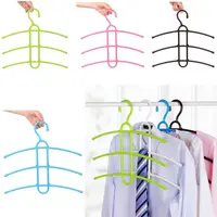 Multifunctional Hanger Hook Fishbone Clothes Hanger Clothes Rack Wardrobe Organizer Space 3 Layer Saver 2