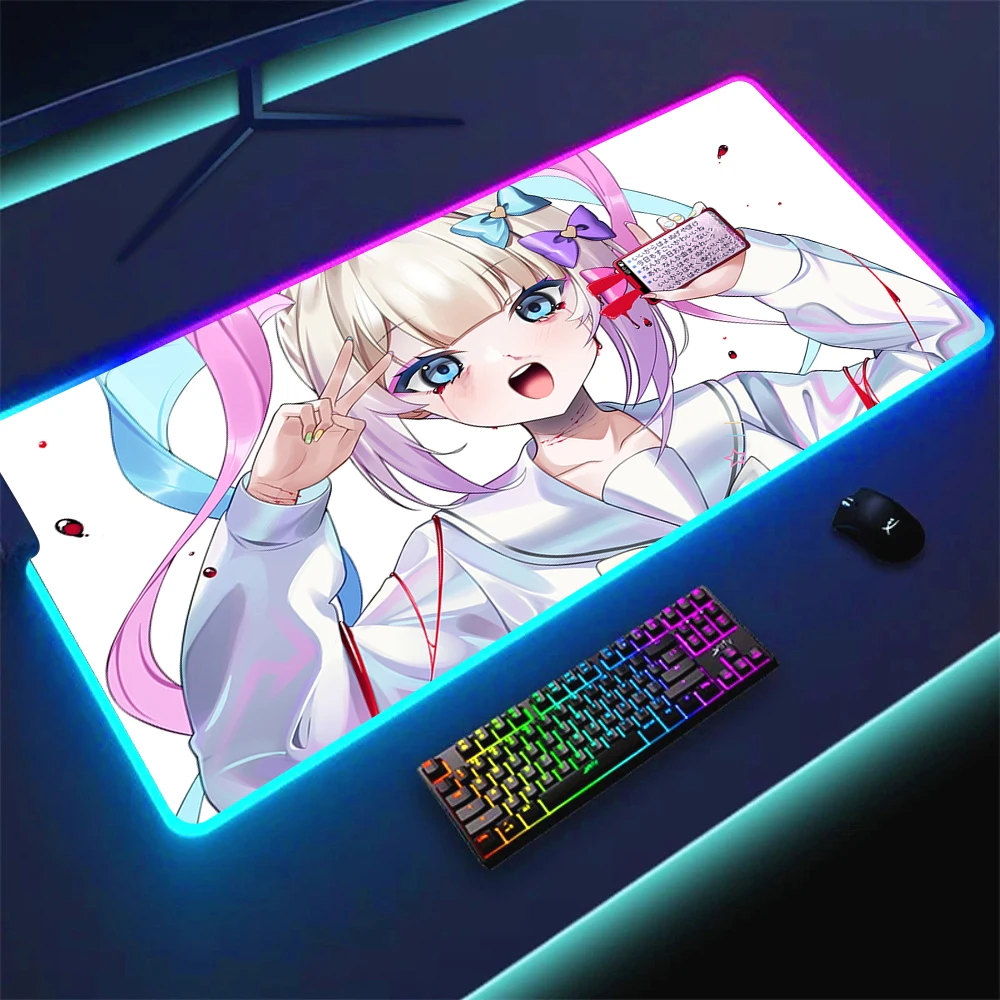 Oversized RGB LED Gaming Mouse Pad with Vibrant Design and Extended Surface (35.4x15.7in)