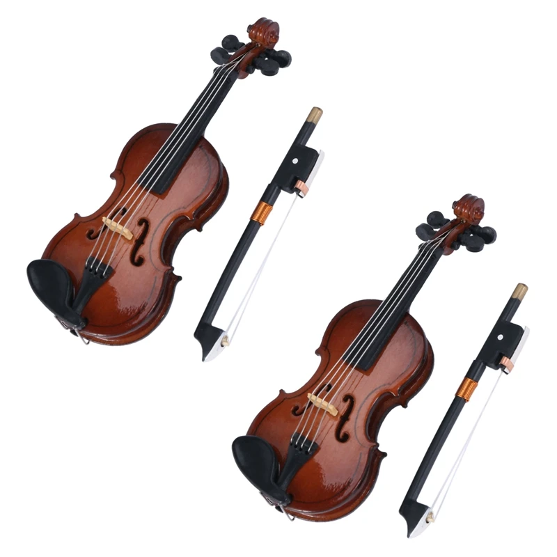 

2 шт., миниатюрная копия скрипки 8x3 см