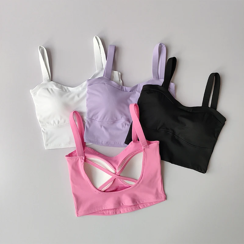 Beautiful Back Suspender Sports Bra for Women Shockproof Sagging Thin Shoulder Straps Quick Drying Yoga and Fitness Vest Tops