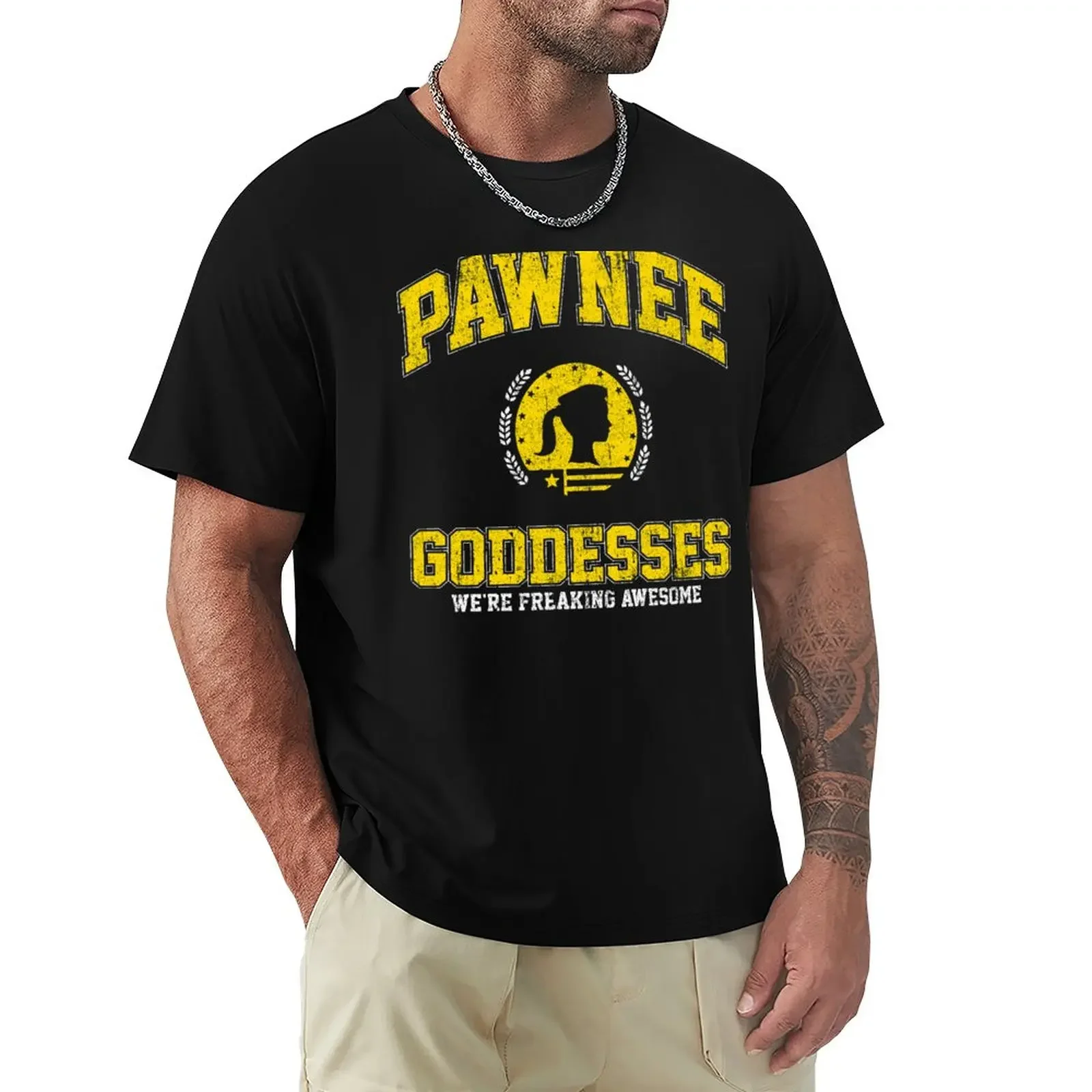 

Pawnee богини футболка большого размера Дизайнерская мужская футболка