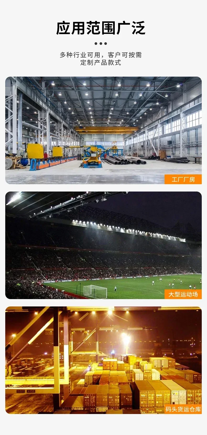 Description Picture 4 of itemUFO Round Industrial and Mining Lamp Warehouse Industrial Chandelier Flying Saucer Lighting Factory Supermarket LED Floodlight