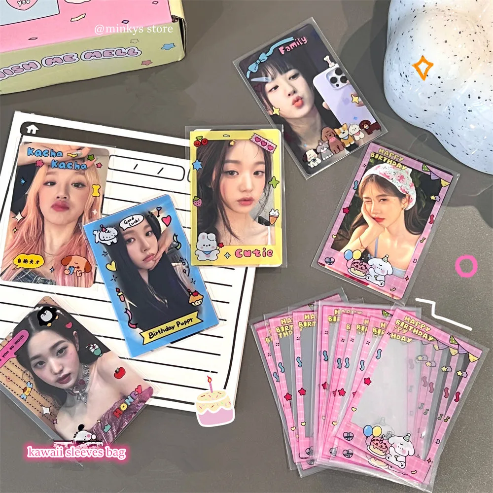 MINKYS Kawaii 20pcs/50pcs Kpop Sleeves 3 inch Toploader Card Bag Photocard Sleeves Idol Photo Cards Protective Storage Bag 2