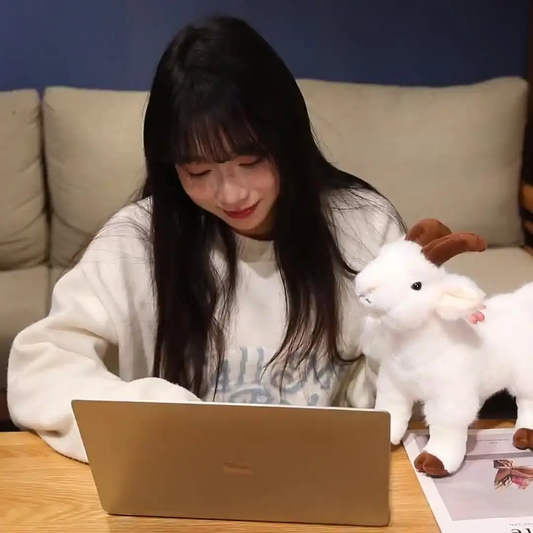 Новые плюшевые игрушки в виде козы имитация белая черная кукла-овца мягкие