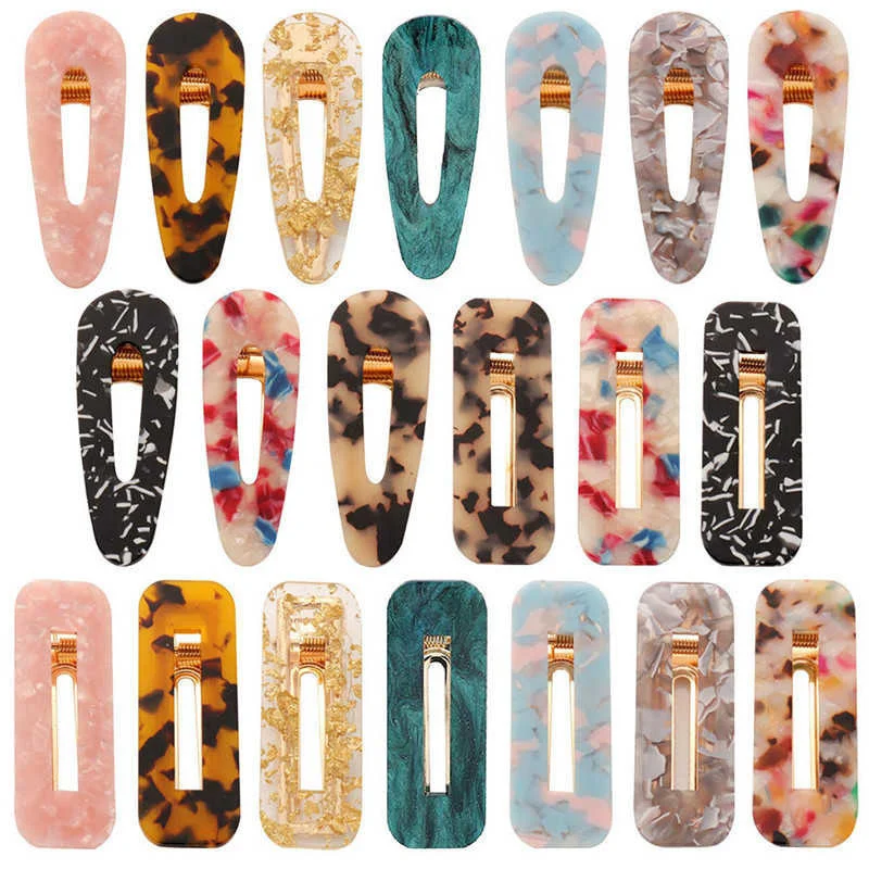 2/3 Pcs Geometrische Acryl Haar Clips Pins Frauen Glänzenden Pailletten Waterdrop Haar Barrettes Mädchen Hohl Entenschnabel Hairgrip Zubehör – Detail 3