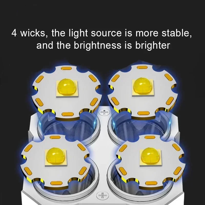 Led Flashlight High Power Rechargeable Led Flashlights 7LED Camping Torch Cob Side Light Lightweight Outdoor Lighting ABS Material