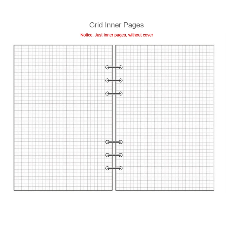 Loose Leaf Spiral Notebook Refill with Mixed Layouts