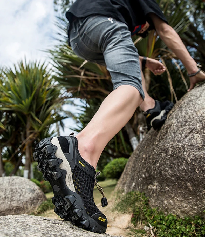 Wandelschoenen van mesh voor de zomer, voor heren, ademend, antislip, waadschoenen, hardloopschoenen voor buiten, vrijetijdsschoenen