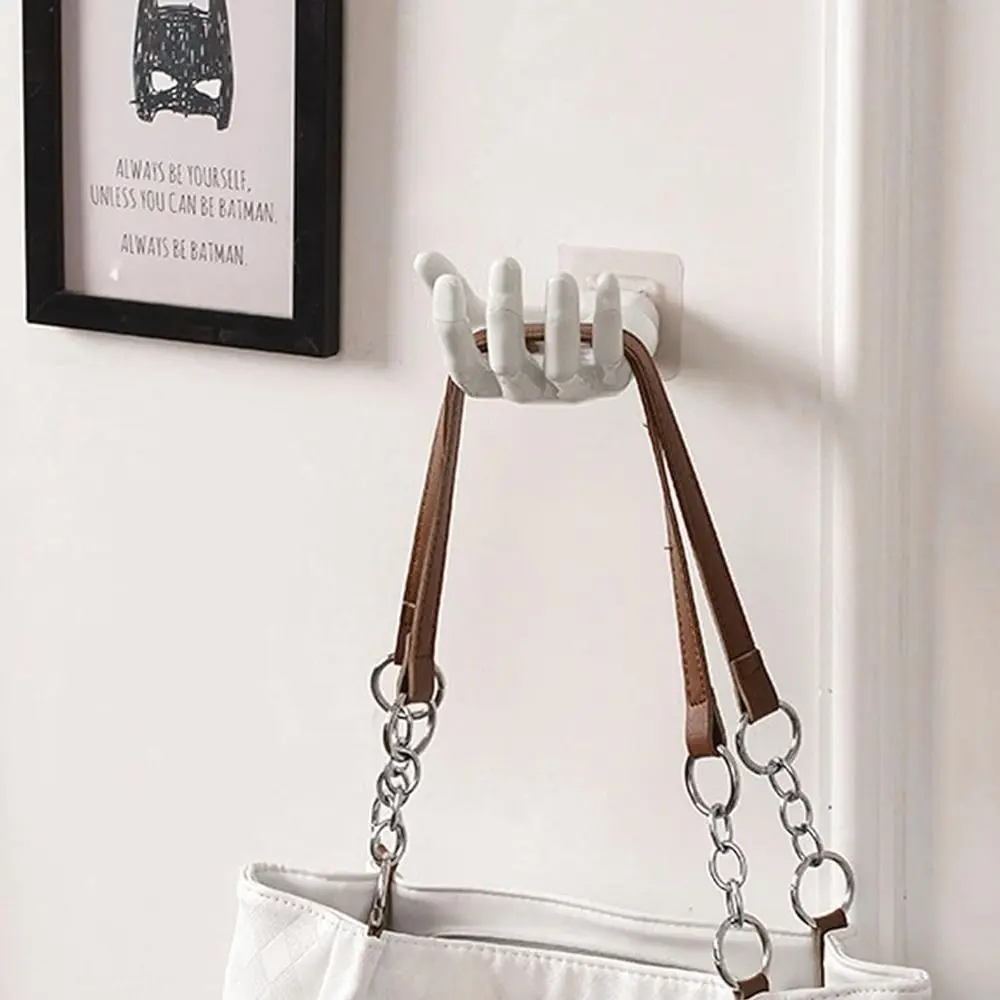 Multi-functional Hand Shape Hook Trace-less Hanger Hook Solid Color Key Holder Storage Hook Rack 6
