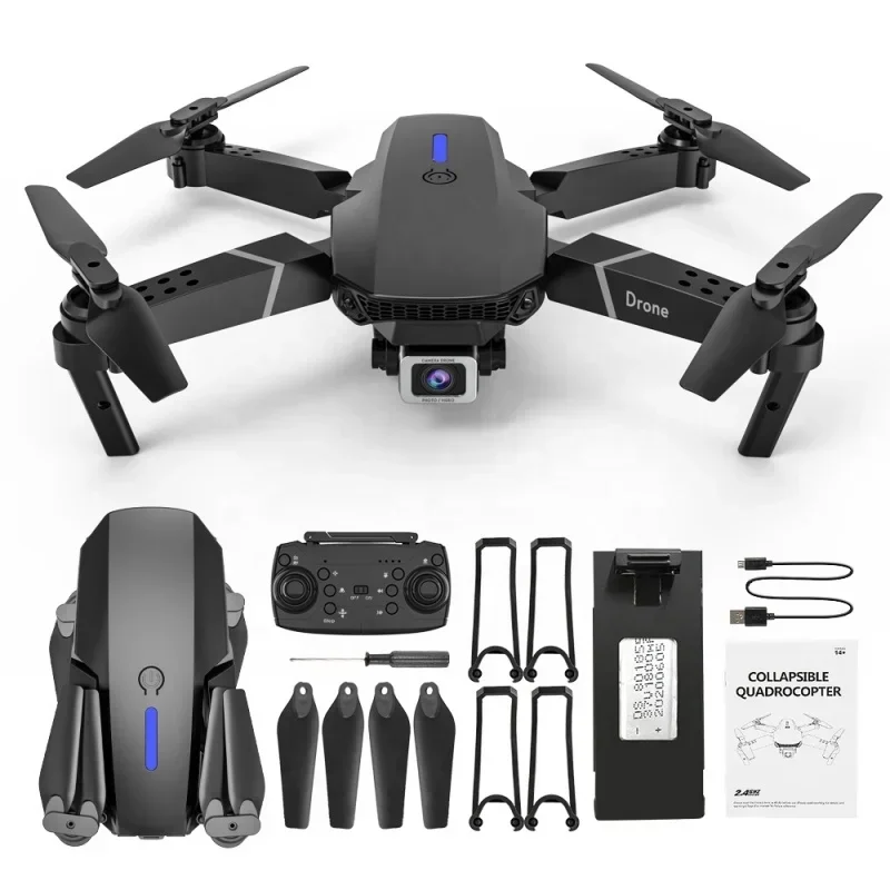 

Hot E88 PRO Professional Selfie Dron With 4K HD Dual Camera Long Range Intelligent Positioning Remote Control Drone Toys