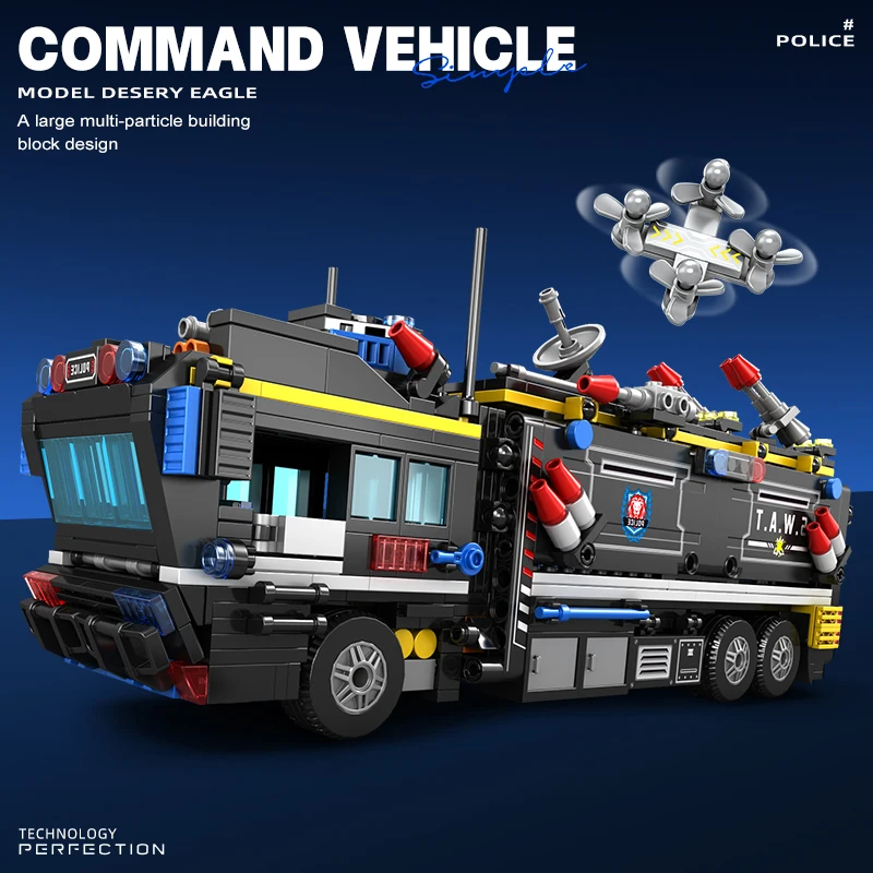 Giant 2in1 Transforming Police Car Building Blocks Set City Construction Bricks