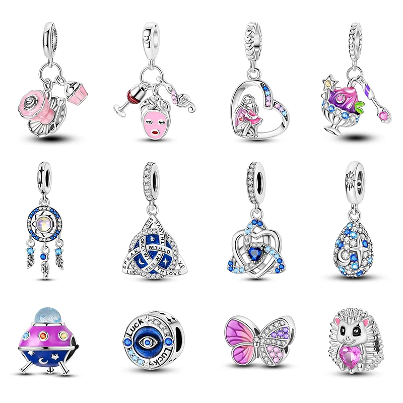 

New 925 Sterling Silver Fashion Dream Catcher Butterfly Cake Charm Beads Suitable for Pandora Original Bracelet DIY Jewelry Gift