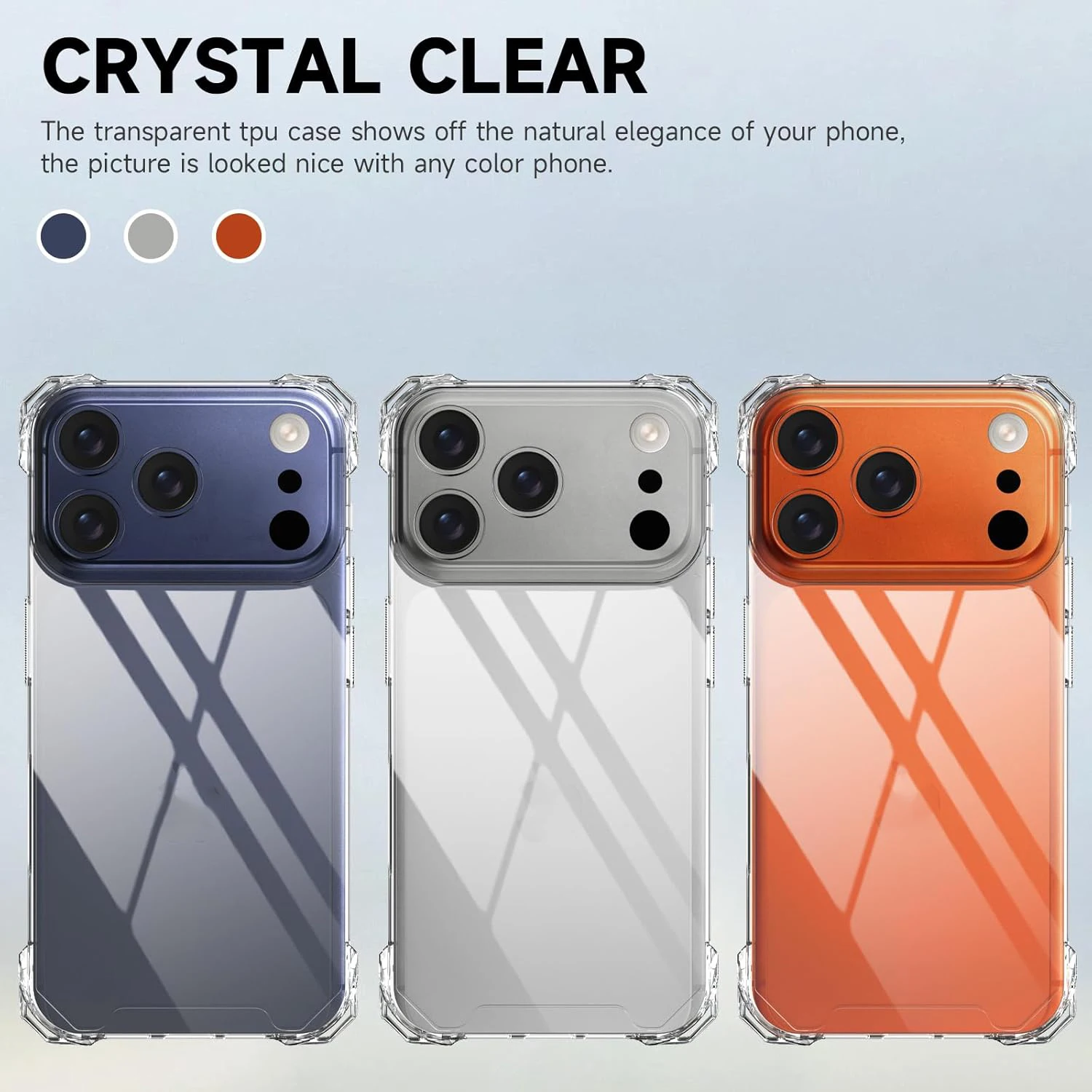 Luxury Clear Crossbody Strap Case with Four-Corner Hook and Lanyard Neck Cord