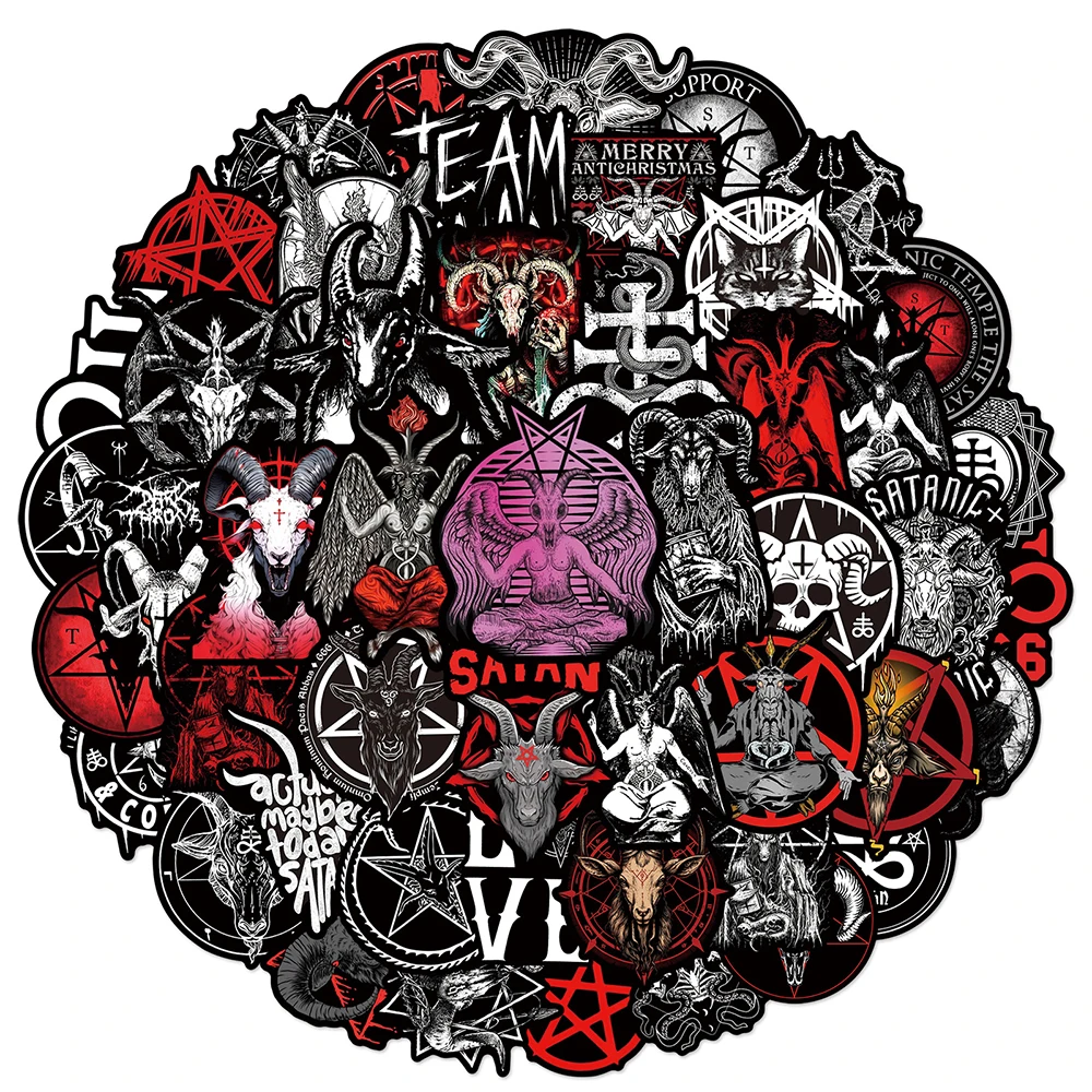 

10/30/50pcs Horror Gothic Demon Satan Stickers Cool Cartoon Devil Graffiti Sticker Phone Case Skateboard Laptop Waterproof Decal