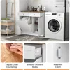 Tilt Out Trash Cabinet, Kitchen Island with 2 Drawers & Adjustable Shelf, Recycle Bins Pet Proof Garbage Can Holder 6