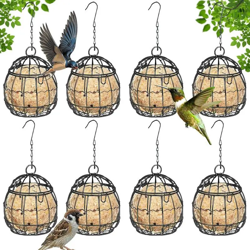 

Уличная подвесная кормушка для птиц, металлическая сетка, кормушка для диких птиц, портативный держатель для железа, шариков для парка, дома, сада, кормления птиц на дереве