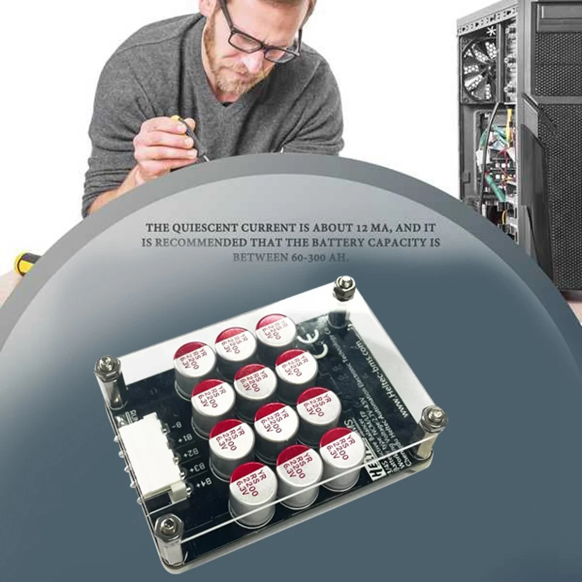 4S 5A Cluster Equalizer Active BMS Board Lithium Battery Lifepo4 Battery Equalizer Capacitor (with Case+Terminal Wire)