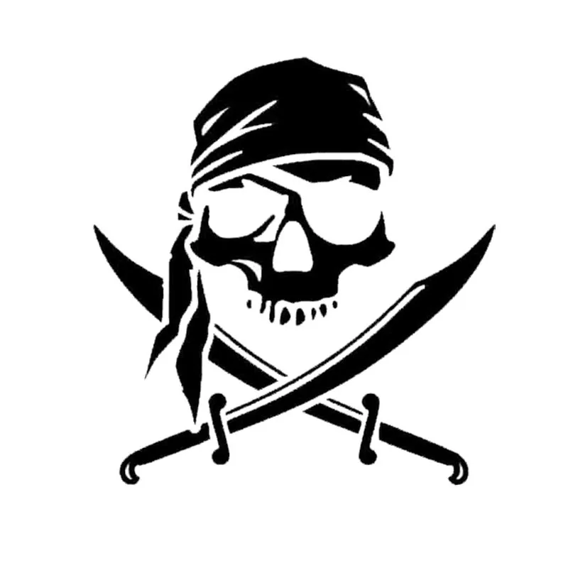 Pirata Teschio E Spade Decalcomania Adesivo Vinile Decalcomania Goonies Jolly Roger Ahoy Avast