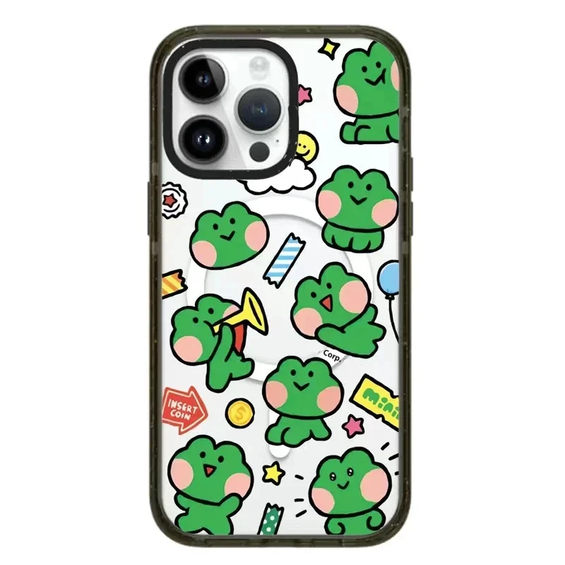 Magsafe Acrylic Cartoon Bear Frog Phone Case Cover for IPhone 11 12 13 14 15 Pro Max Case for IPhone 15 Pro Max