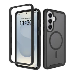 360 Shockproof Clear Bumper Case with Magsafe Compatibility - Samsung A37 (Black)
