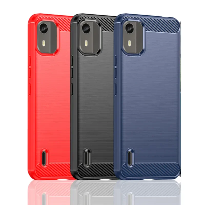 Durable Carbon Fiber Texture TPU Shockproof Protective Phone Case