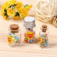 New 1/12 Miniature Food Dessert Sugar Mini Lollipops With Case Holder Candy For Doll House Kitchen Furniture Toys Accessories 1