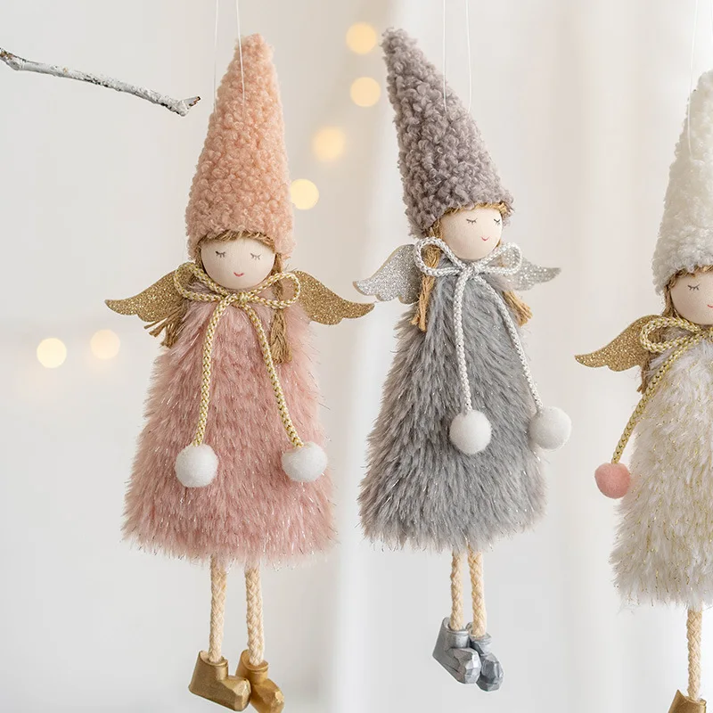Christmas Plush Angel Girl Santa Claus Dolls Xmas Tree Ornament Natal Noel Navidad Christmas Decorations Home New Year