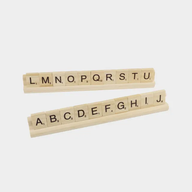 Wooden Letter Ornaments Domino Cards Bases Multi-function Holders Desktop DIY Game Trays Racks 2