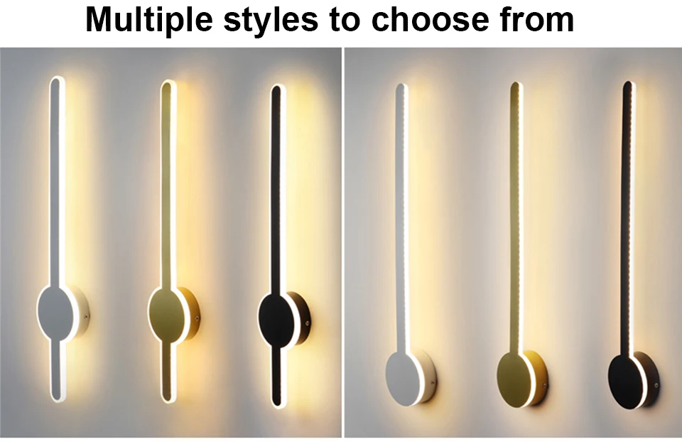 Description Picture 4 of itemMinimalist linear Wall Sconces Bedside Lighting Fixtures Mirror Vanity Mounted Lamp for Home Indoor Bedroom Living Room Corridor