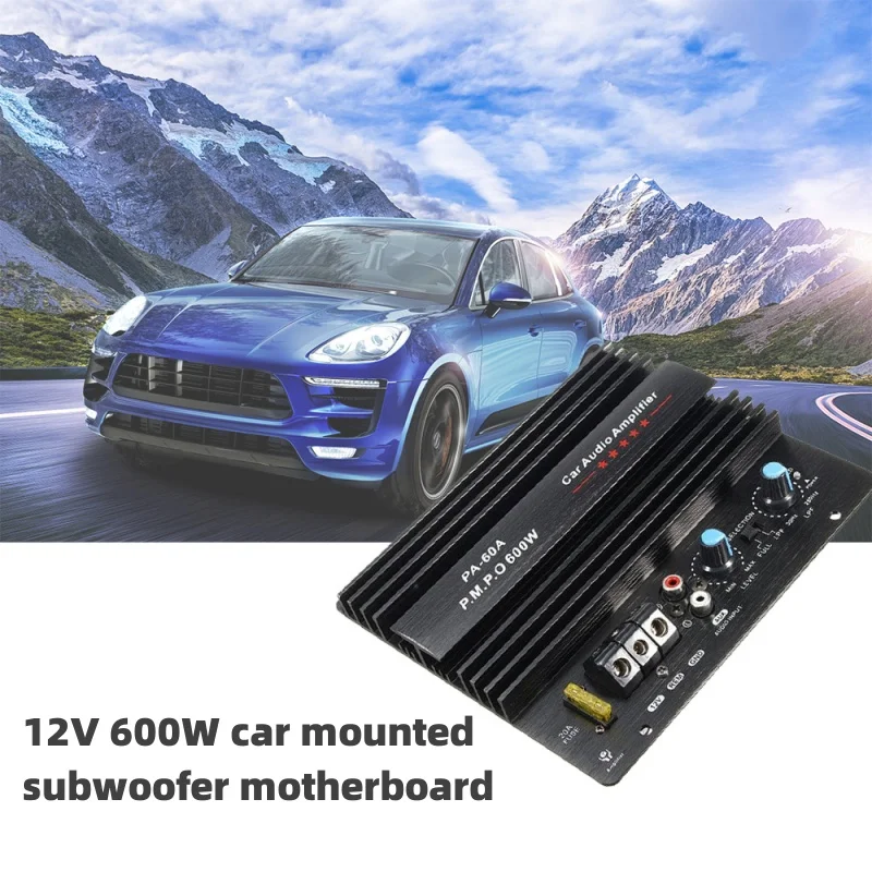 New 12V 600W Car Subwoofer Main Board High Power Double Tube Subwoofer Car Power Amplifier Shocking Active Subwoofer