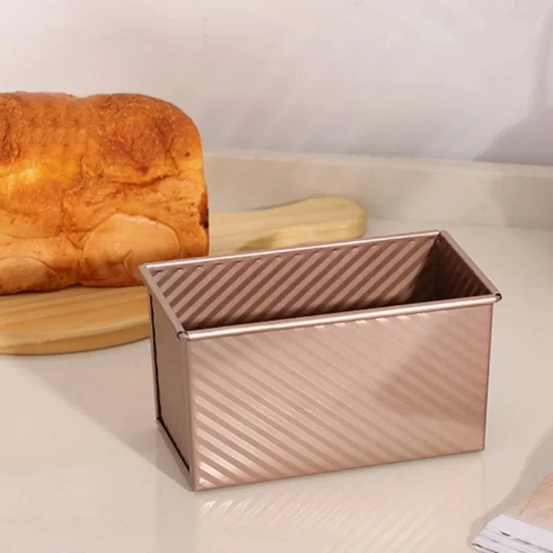 Bread Toast Baking Box with Lid Rectangle Loaf Pan with Cover  Baking Mould Cake Toast Non-Stick Aluminized Steel Bread Mould