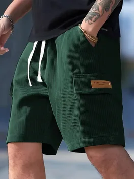 Trendy Streetwear Men Striped Knee Length Shorts Loose Fit Versatile Five Inch Casual Short Pants for Summer Daily Outfit 1