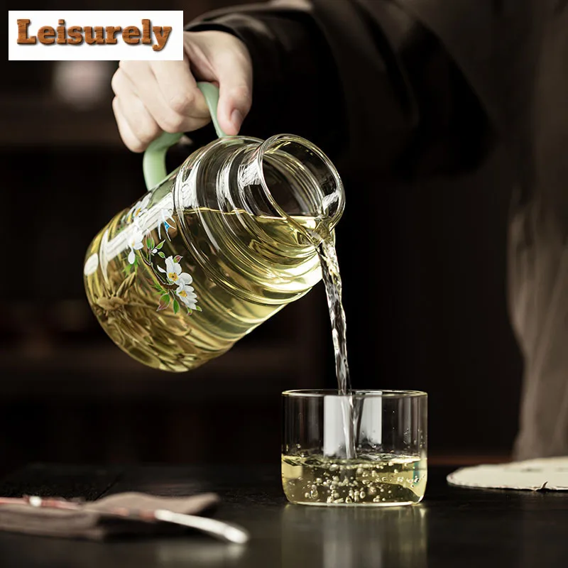 860ml High Borosilicate Glass Cold Water Kettle Herbal Teapot Office Large Capacity Teapot Juice Kettle Water Storage Bottle Mug