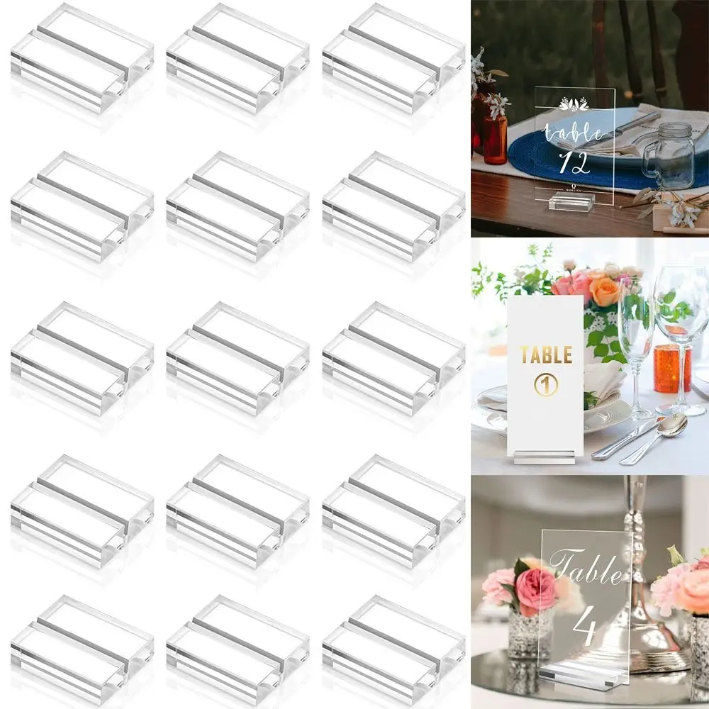 

Wedding Supplies Photos Clips Desktop Decoration Paper Clamp Clamps Stand Place Card Acrylic Sign Holder Table Numbers Holder