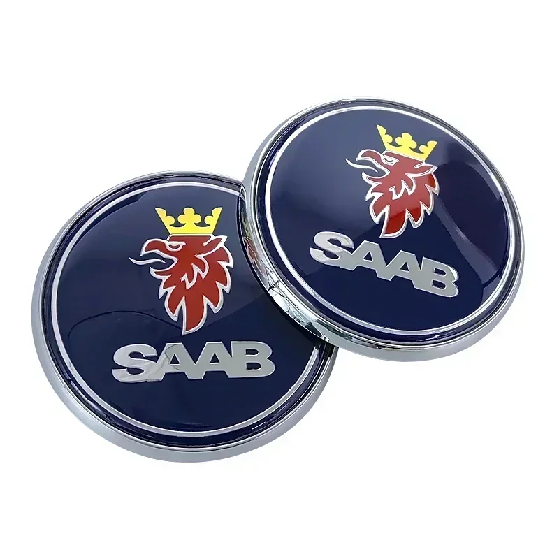 자동차 SAAB 전면 후드 보넷 로고, 후면 트렁크 부트 배지 엠블럼, SAAB 9 3 9 5 9-3 9-5 스티커 액세서리, 68mm
