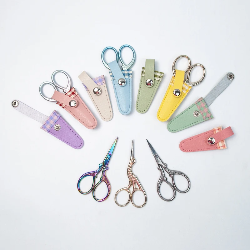 Scissors Protective Cover Colorful Lattice For Embroidery Scissors