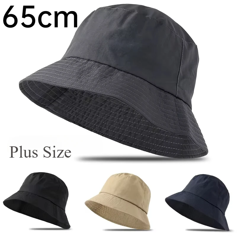Sun Hats Fisherman Hat Denim Bucket Hats Sunscreen Hats Bucket Hats Sun Hat Men Large Size XXL 65cm Bucket Hats Plus Size XL 63cm Sun Hats Women Big Head Waterproof Fisherman Cap Summer Sunscreen Panama