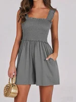 Summer new fashion braided strap overalls women 2025 independent station casual versatile wide-leg shorts women - Image 3