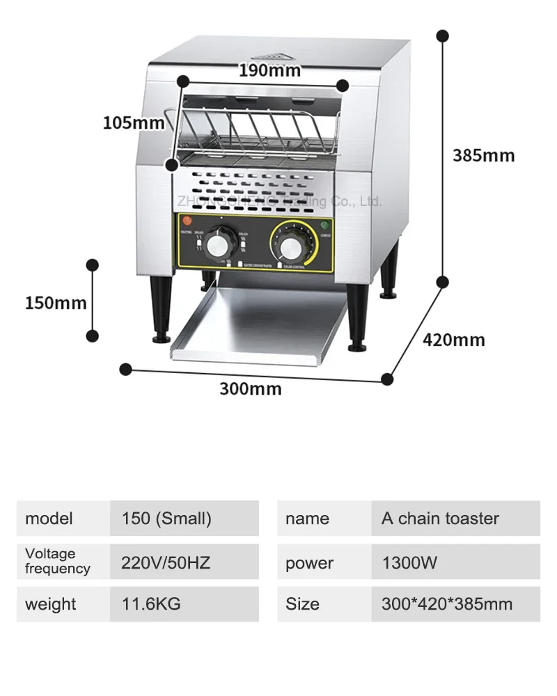 Description Picture 6 of itemChain toaster Commercial crawler toaster square charter fully automatic hotel breakfast toaster