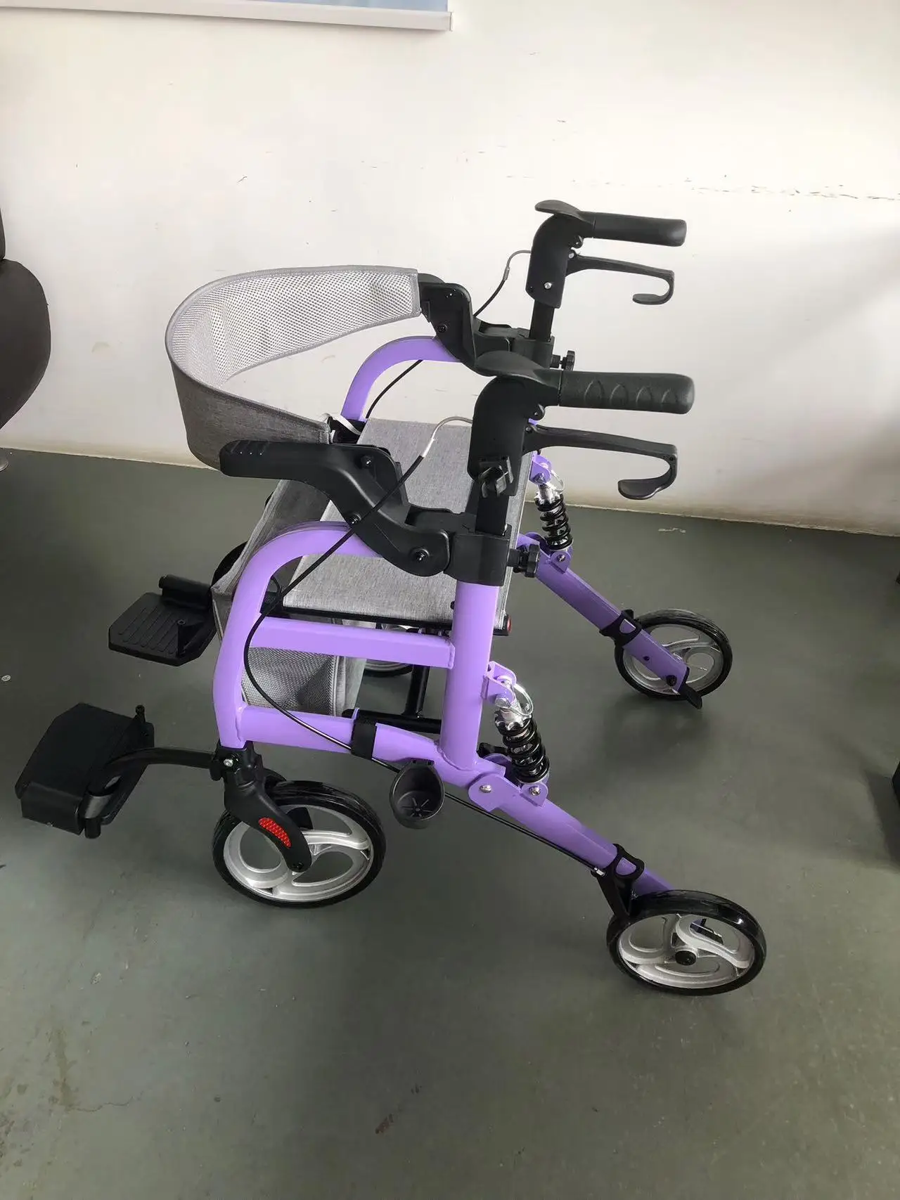 Elderly Rehabilitation Walking Assist Rollator Walker Aluminum Alloy Folding Walker Shopping Mobility Aid Walking Aid 2