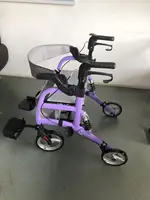 Elderly Rehabilitation Walking Assist Rollator Walker Aluminum Alloy Folding Walker Shopping Mobility Aid Walking Aid 2