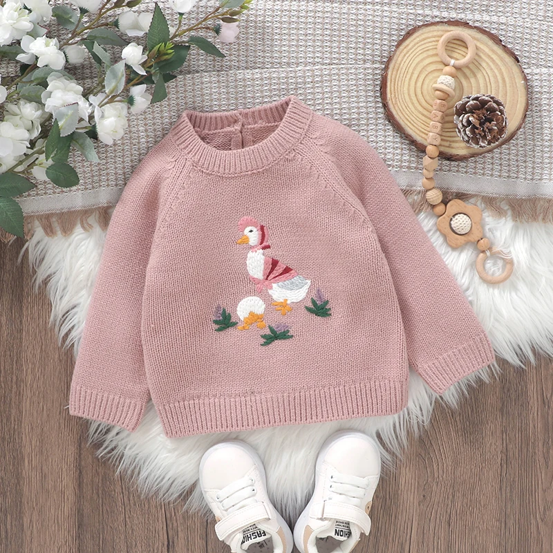 Adora Milano Girls Solid Color Sweaters Cute Bow Children Clothing  Winter Baby
