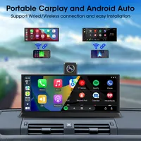 Srnubi 10.26 "4K rotation Dash Cam voiture DVR, Carplay Portable universel pour écran de voiture, Carplay sans fil Android Auto Bluetooth Radio 2
